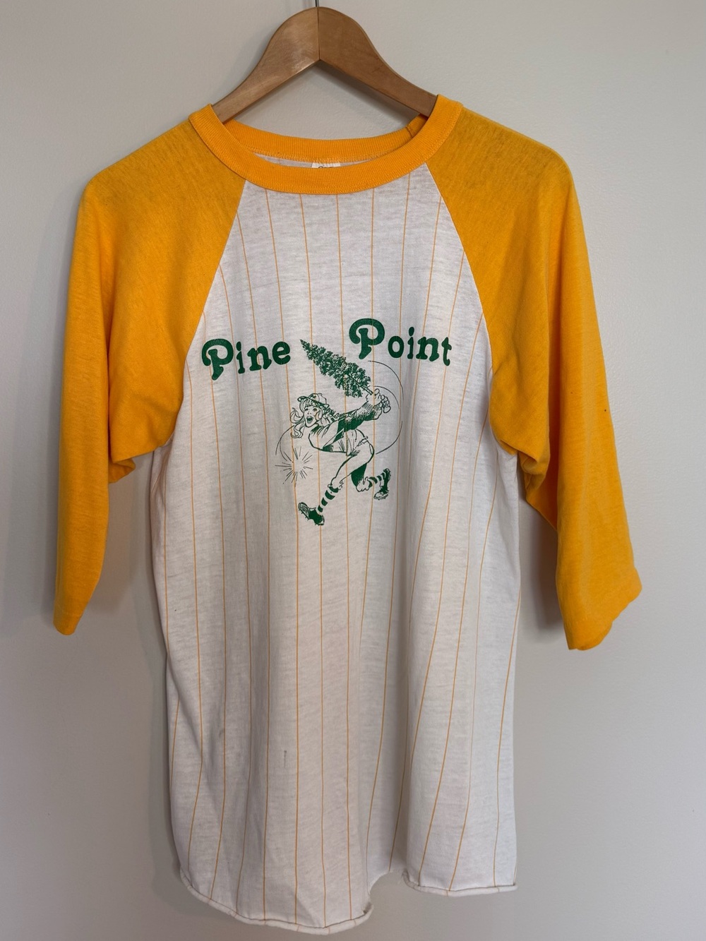 Vintage 70s Pine Point Single Stitch Baseball Raglan T-Shirt